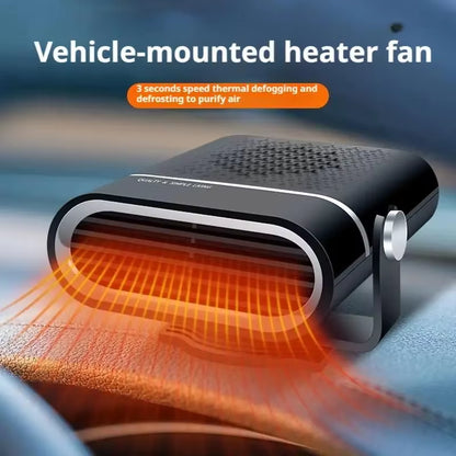 12V 120W Portable Car Heater, Fast Heating & Cooling Fan with 360° Rotation, Defogger Defroster, Cigarette Lighter Plug-In