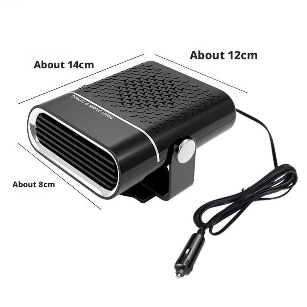 2 in 1 Car Cooling & Heater Fan 12V/24V Portable Demister Defroster Heating Fan Rotating Car Windshield Defogging Accessroies