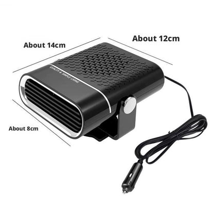 2 in 1 Car Cooling & Heater Fan 12V/24V Portable Demister Defroster Heating Fan Rotating Car Windshield Defogging Accessroies