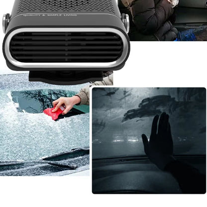 2 in 1 Car Cooling & Heater Fan 12V/24V Portable Demister Defroster Heating Fan Rotating Car Windshield Defogging Accessroies
