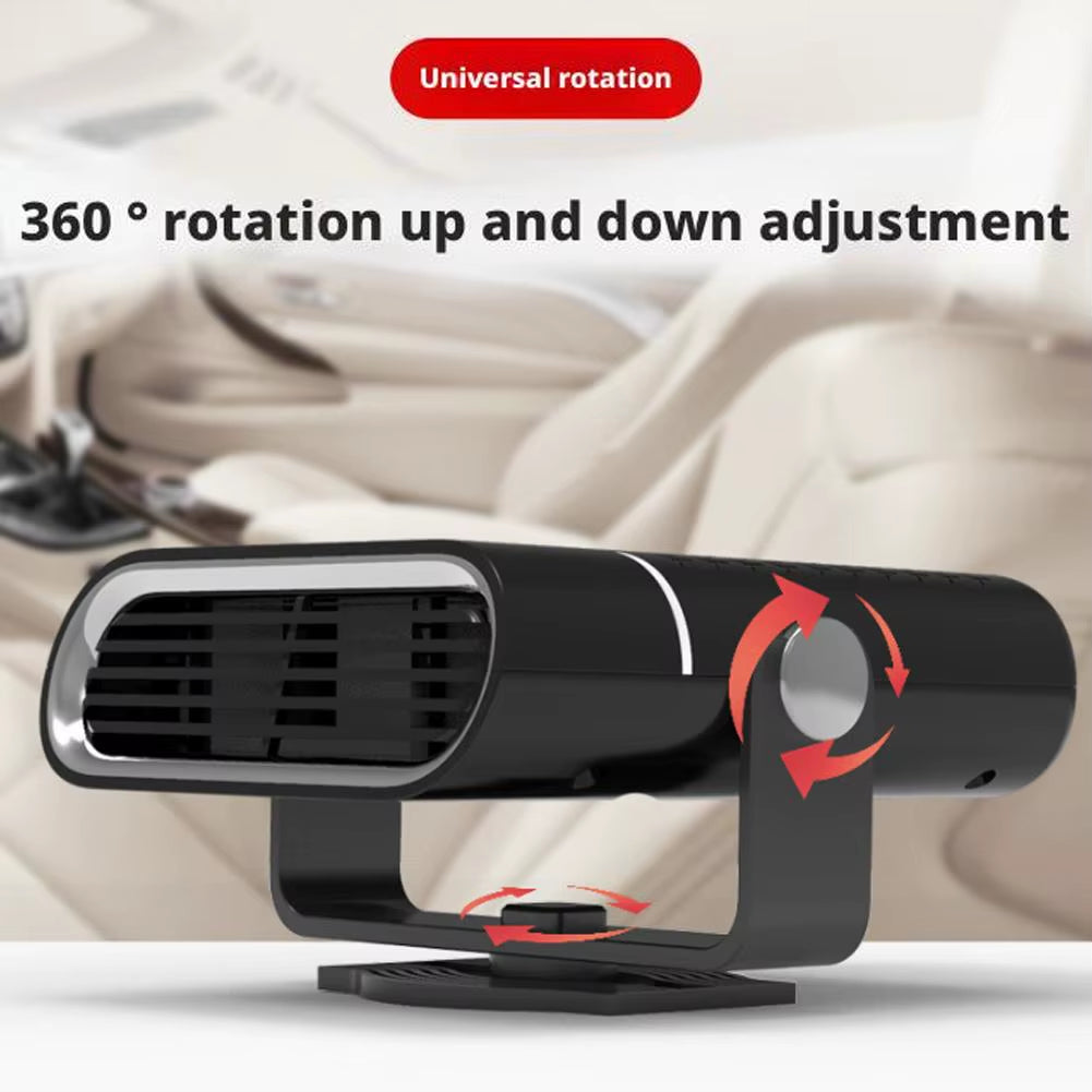 2 in 1 Car Cooling & Heater Fan 12V/24V Portable Demister Defroster Heating Fan Rotating Car Windshield Defogging Accessroies