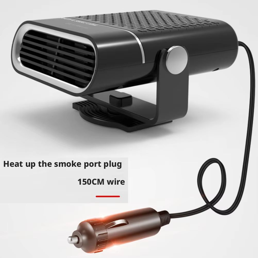 2 in 1 Car Cooling & Heater Fan 12V/24V Portable Demister Defroster Heating Fan Rotating Car Windshield Defogging Accessroies